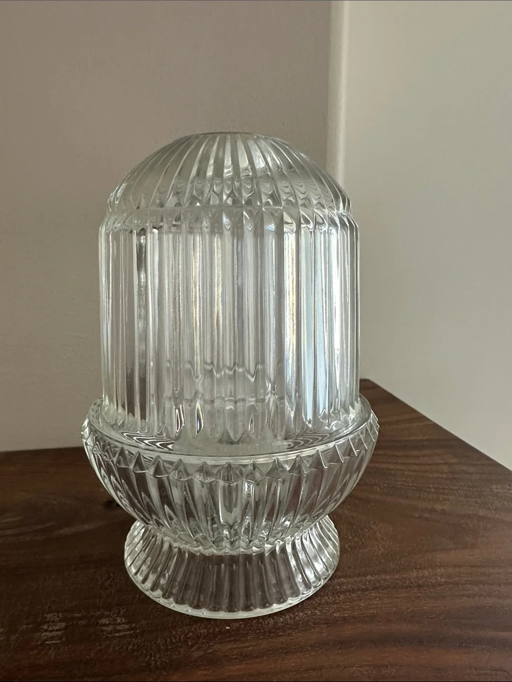 Vintage Homco Clear Ribbed Glass Fairy Lamp - 3 pcs (Authentic Mark)